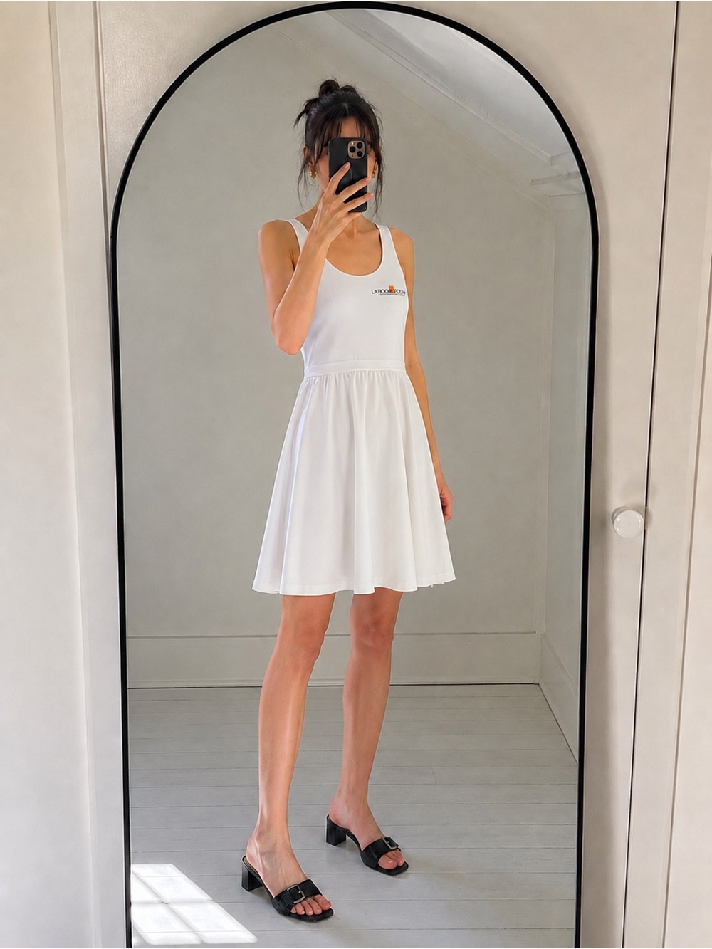 Beyond Yoga Score Pleated Dress White Size S